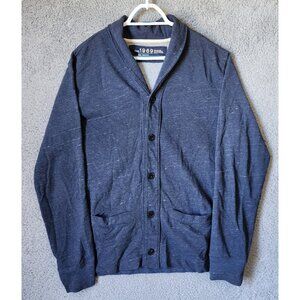GAP 1969 Marled Heathered Blue Shawl Cardigan‎ Button Sweater Size Large Tall